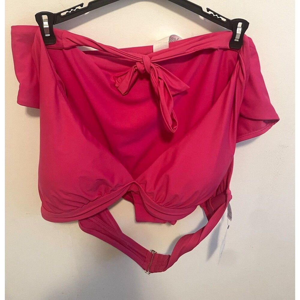 Time and Tru Women’s Pink Bikini Set 3XL Underwire Halter D High-Waist